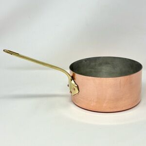 Vintage Crate & Barrel 1.5 Qt Copper Sauce Pan Pot Brass Handle Made In France